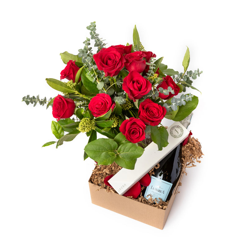 Deluxe Red Rose Package (with Alcohol, 18+)
