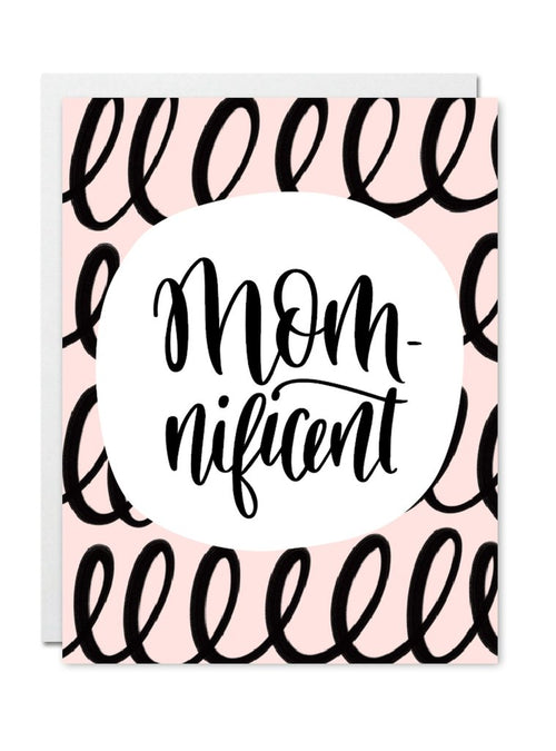 Justine Ma Designs Card that reads Momnificent