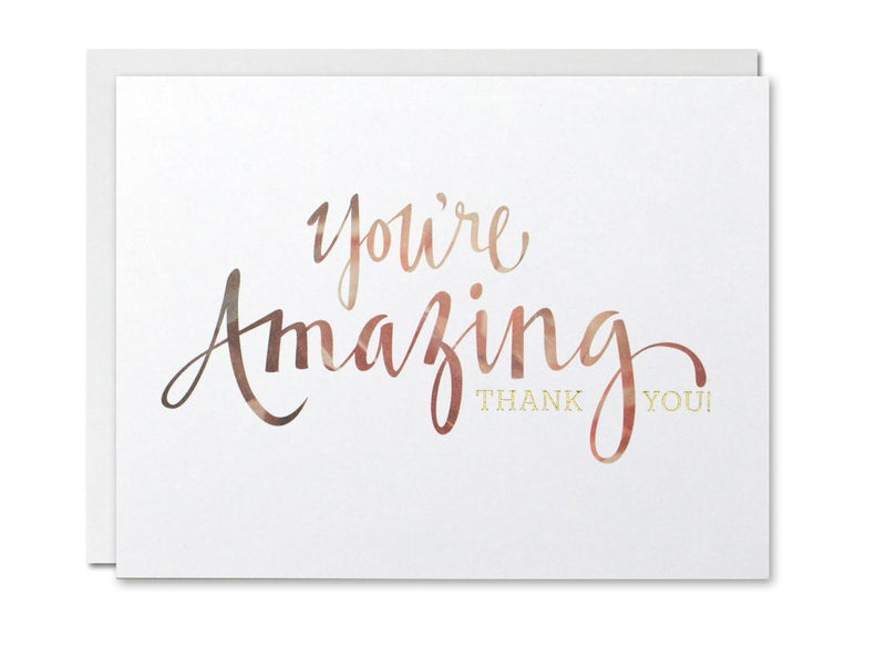Justine Ma Designs Card that reads You're Amazing. Thank You.