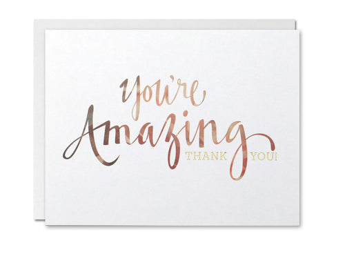 Justine Ma Designs Card that reads You're Amazing. Thank You.