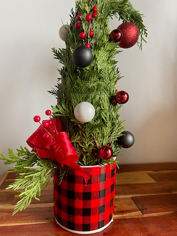 Buffalo Plaid Pot Whoville Tree